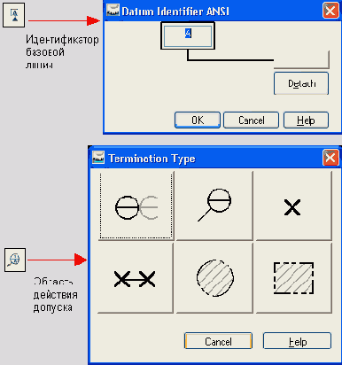 Возможна установка символов геометрических допусков