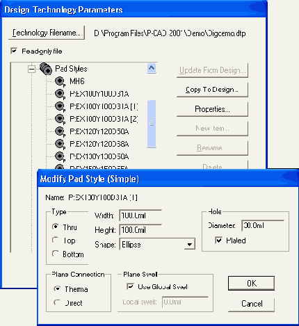 Стеки контактных площадок (Pad Stacks) и переходных отверстий (Via Stacks)